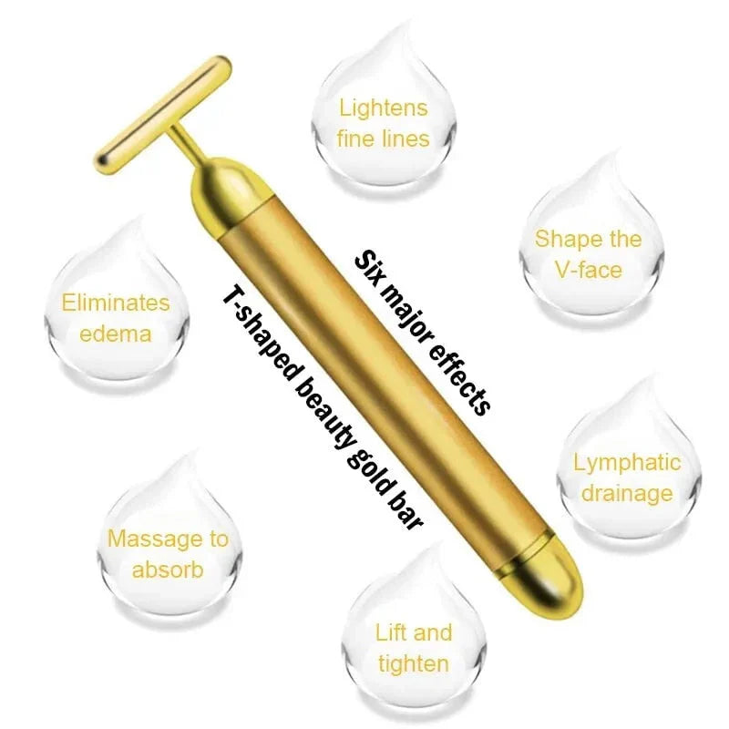 24K Gold Electric Facial Massage Roller