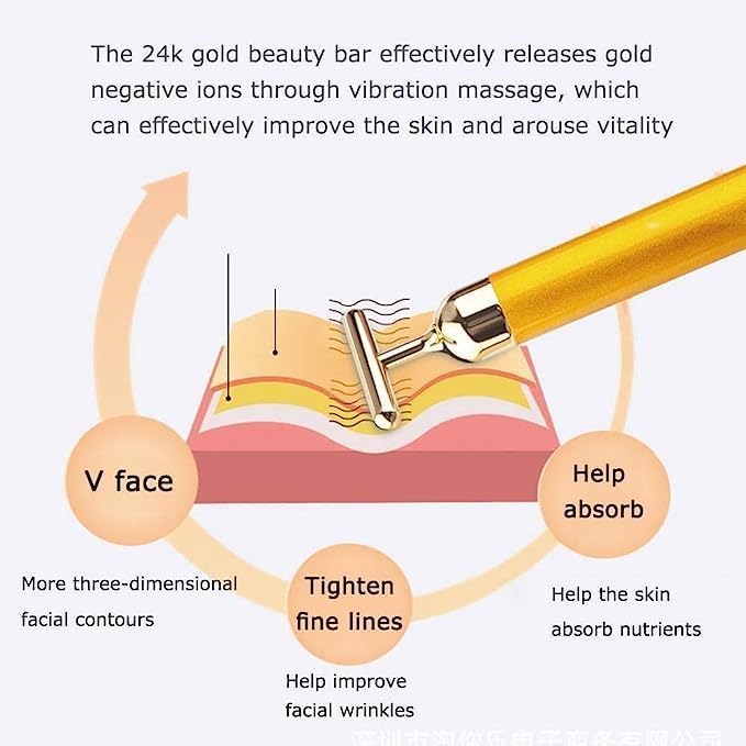 24K Gold Electric Facial Massage Roller