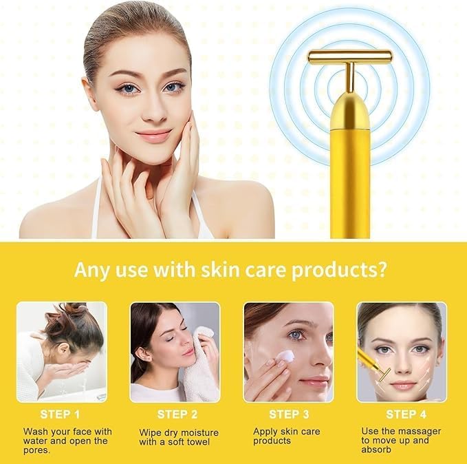 24K Gold Electric Facial Massage Roller