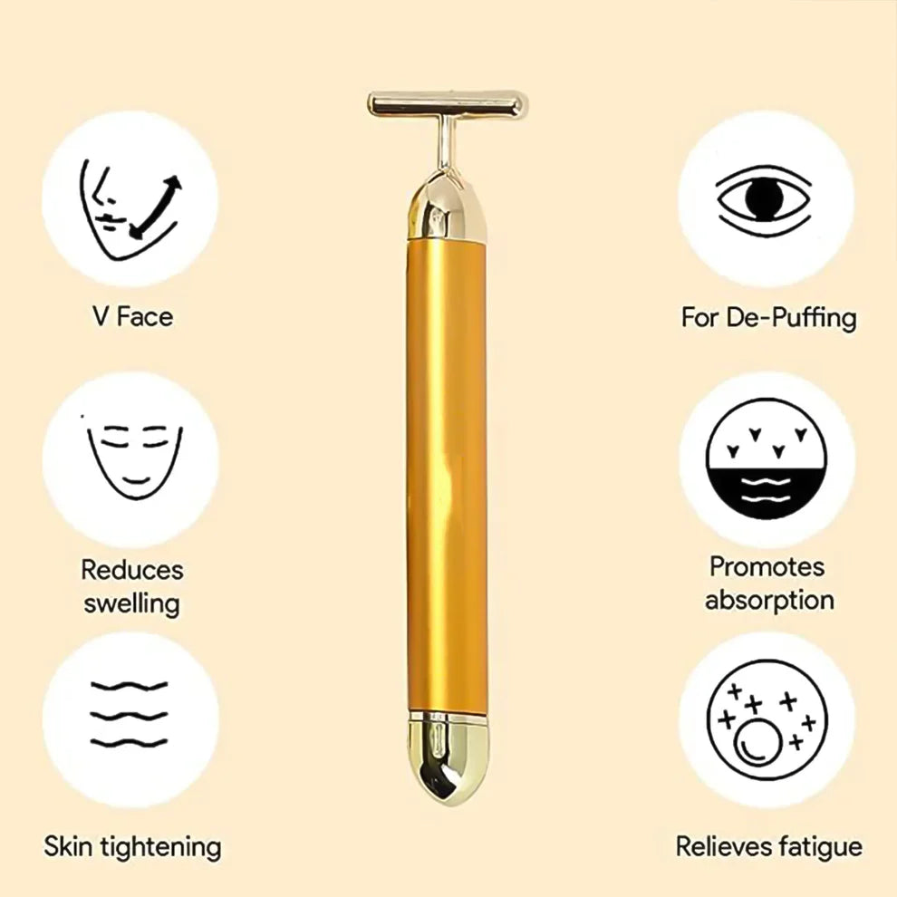 24K Gold Electric Facial Massage Roller