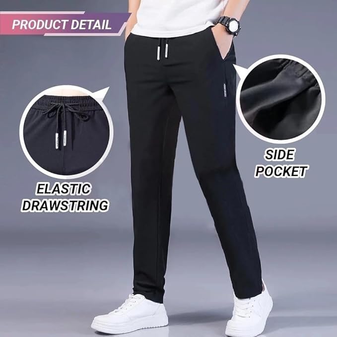 🔥Buy1 Get 1 Free💥PREMIUM MEN'S HIGH STRETCH SKINNY LYCRA PANTS(Black & Gray) 🔥